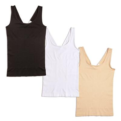 #ad Yummie 3 pack Seamless 2 Way Shaping Tank in Black Frappe White 2X 3X 6077093
