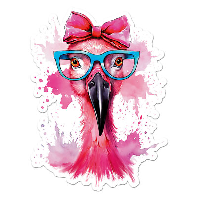 #ad Funny Flamingo Glasses Vinyl Decal Sticker ebn11950