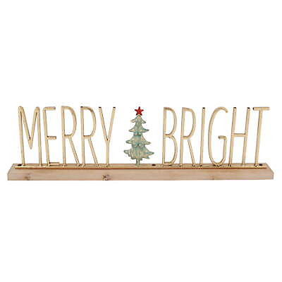 #ad 23.5quot; Gold Merry and Bright Metal Christmas Sign Centerpiece
