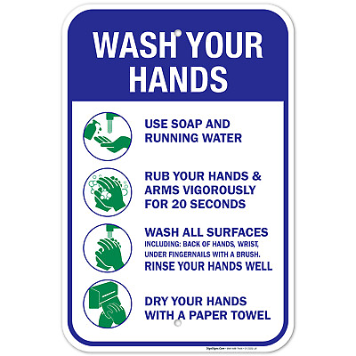#ad Hand Washing Sign Hand Washing Instruction Sign