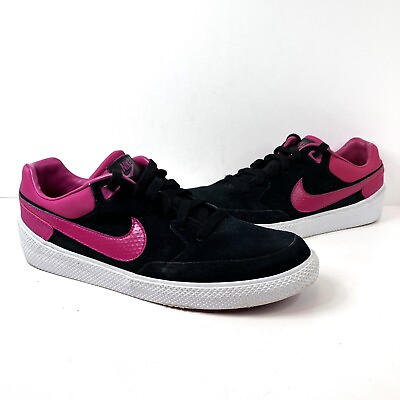 #ad Nike Street Gato AC Shoes Black Pink Suede Sneakers Men#x27;s Size 8 525239 061