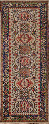 #ad South western Kazak Wool 8#x27; Runner Rug: Handmade Traditional Patterns 3x8