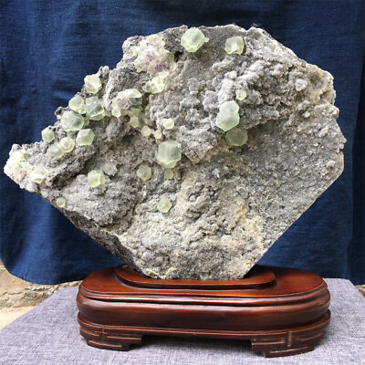 #ad 22.66LB Natural green fluorite Quartz carved Crystal Mineral Specimen Healing
