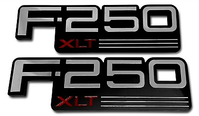 #ad 92 97 NEW Ford F 250 XLT Door Emblem Nameplate F2TZ 16720F Logo Decal Set of 2 $19.00