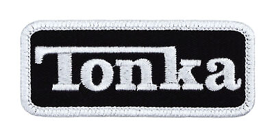 #ad Tonka Embroidered Patch Black Twill White Iron On Sew On for Jacket Hat Backpack