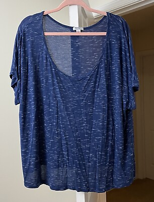 #ad Vintage y2k Old Navy Knit Top Blue Space Dye Oversized Relaxed Women#x27;s XL