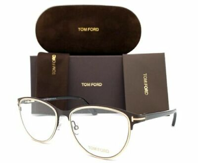 #ad SALE Tom Ford FT5420 049 Dark Brown Gold Demo Lens 52mm Eyeglasses TF5420