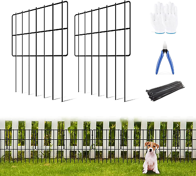 #ad 19 Pack Garden Animal Barrier Fence 1.65Inch Spike Spacing No Dig Fence Reusab