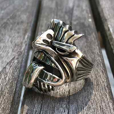 #ad Stainless Tribal Mythology Totem Tiki Biker Steel Amulet Unique Jewelry Rings