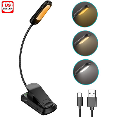 #ad Flexible Rechargeable LED Book Light With 3 Light Modes Easy Clip Reading Lamp $9.98
