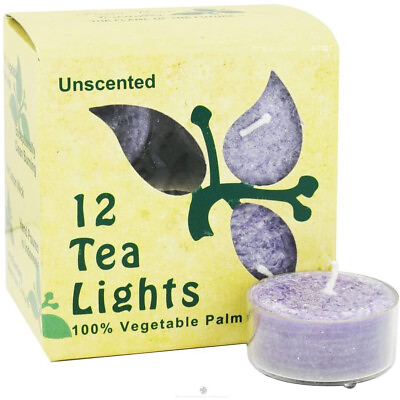 #ad Aloha Bay Organic Eco Palm Wax Tea Lights Unscented Violet 12 Packs