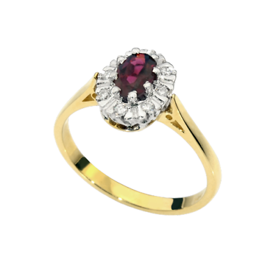 #ad 14k Yellow Gold Diamond Cluster Gemstone Rings for Women Royal Engagement Ring