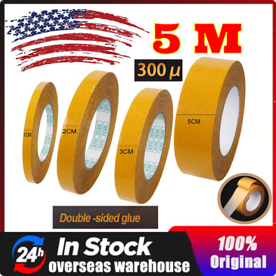 #ad 5M Double Sided Tape Clear Transparent Heavy Duty Fiberglass Mesh Adhesive US