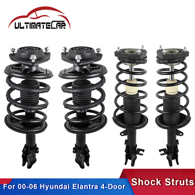 #ad Set 4 FrontRear Complete Struts Shock Absorbers For 2000 2006 Hyundai Elantra