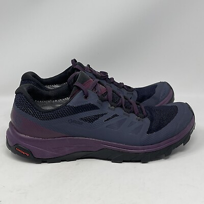 #ad Salomon Outline Goretex Shoes Womens 8 Purple Hiking Trail Running Sneakers
