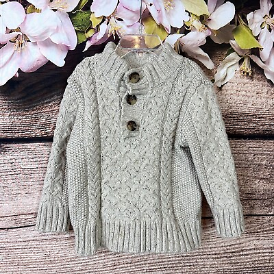 #ad Cat amp; Jack Toddler Boys Cotton Beige Bulky Cable Knit Sweater 2T
