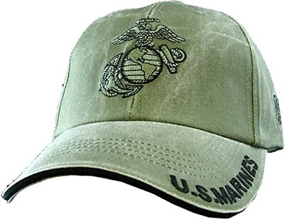 #ad NEW U.S. Marine Corps USMC Insignia Baseball cap hat. OD Green. 5640
