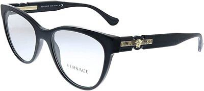 #ad Versace VE 3304 GB1 Black Plastic Cat Eye Eyeglasses 51mm