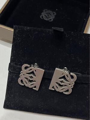 #ad Loewe Earrings Anagram Logo Clip On Silver Ladies#x27; Fashion Accessories