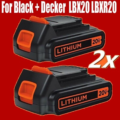 #ad 2Pack 20V 2.5AH Lithium Ion Battery for Black amp; Decker 20 Volt LB20 LBX20 LBXR20