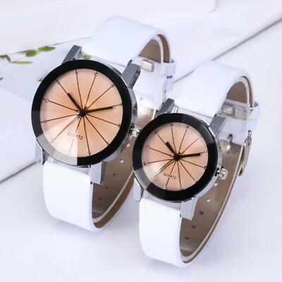 #ad Fashion Casual Watch Leather Bracelet Quartz Wristwatch For Unisex Couple Gift