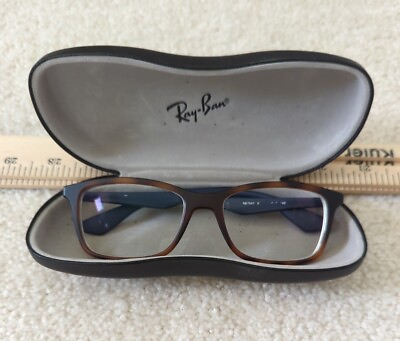#ad Ray Ban Glasses Blue Tortoiseshell RB 7047 Eyeglasses Sunglasses Frame Case