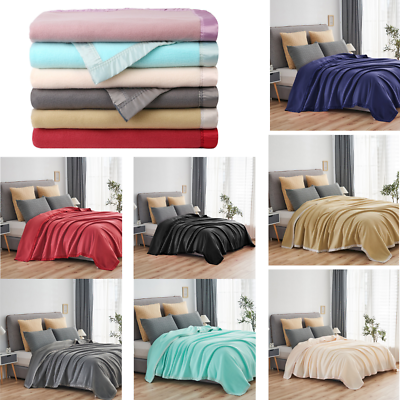 #ad Satin Fleece Blanket All Season Reversible Bed Throw Blankets Twin Queen King