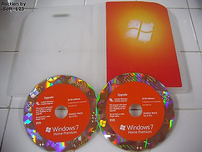 #ad Microsoft Windows 7 Home Premium Upgrade Family Pack For 3 PCs 32 amp; 64 Bit DVDs