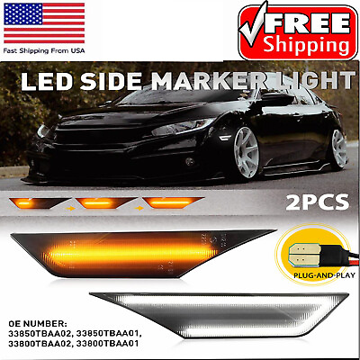 #ad Switchback Sequential Turn Signal LED Side Light Marker For Honda Civic Lamp 2PC