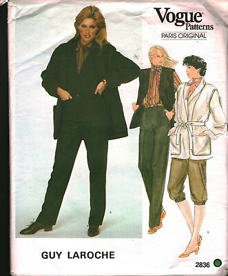 #ad 2836 Vintage Vogue Sewing Pattern Misses Jacket Belt Pants Knickers Vest Shirt