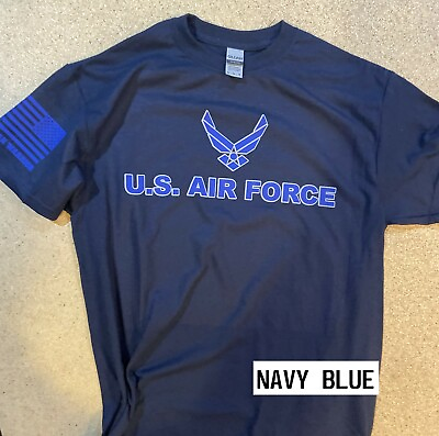 #ad Air Force  t shirt military for a air force veteran 2X navy Blue