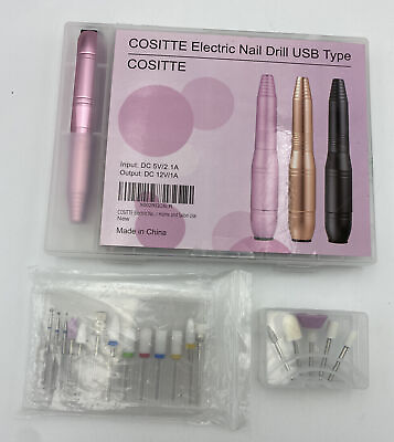 #ad COSITTE Pink metal Electric Nail File Drill Manicure Machine USB New