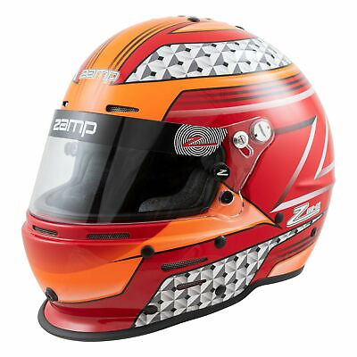 #ad Zamp Racing H764C35L RZ 62 Mix Racing Helmet SA2020 Certified Large Red Orange
