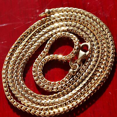 #ad 14k yellow gold necklace Italian 24.0quot; Franco link chain vintage 14.6gr N2959A
