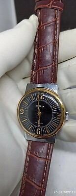 #ad Pobeda Men’s Wristwatch black Dial Mechanical 15 Jewels Soviet Russian Watch