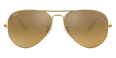 #ad Ray Ban Sunglasses RB3025 001 3K Gold Aviator Silver Brown Mirror Gradient 55mm