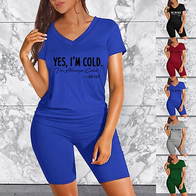 #ad Women#x27;s Two Piece Outfits For Women Short Sleeve V Neck Vacation Dress Set