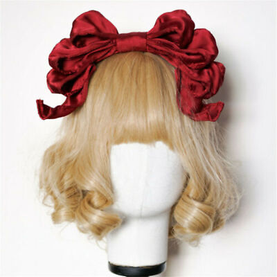 #ad Cute Girls Bowknot Headband Lolita Women Hairband Handmade Headwear