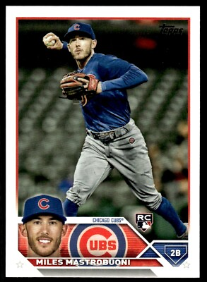 #ad 2023 Topps Baseball Card Miles Mastrobuoni Rookie Chicago Cubs #592