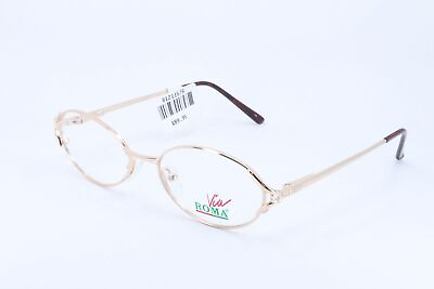 #ad Via Roma VR524 Gold Oval Women Full Rim 50 15 135 Eyeglasses Frames