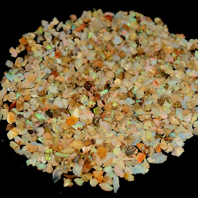 #ad 500 Cts Natural Ethiopian Unpolished Welo Opal Rough Bulk Lot 1 3mm approx