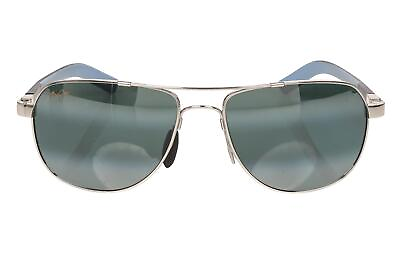 #ad MAUI JIM GUARDRAILS Sunglasses MJ 327 17 Silver Frame Polarized W DEFECT