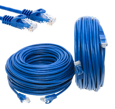 #ad CAT6e CAT6 Ethernet LAN Network RJ45 Patch Cable Blue 25FT 200FT Multipack LOT