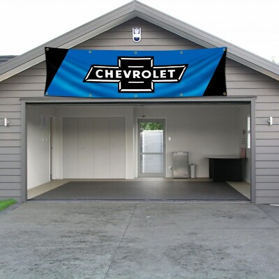 #ad Chevrolet Banner 2x8Ft Flag Chevy Car Truck Racing Show Garage Wall Workshop US
