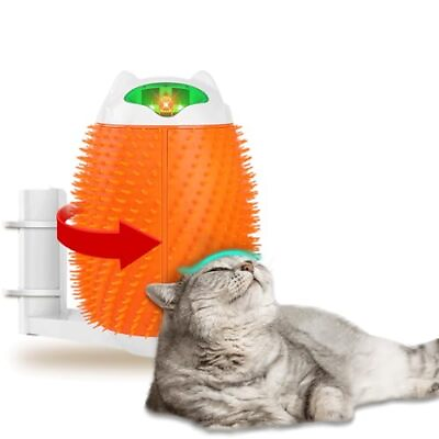 #ad Electric cat Brush Cat Corner Self Groomer Automatic Rotating Cat Massager ...