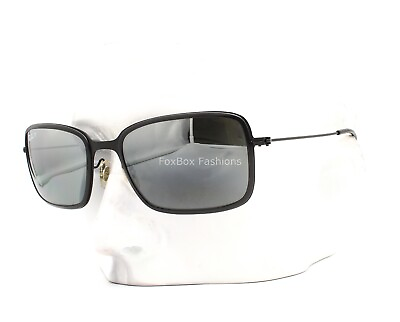 #ad Ray Ban RB 3514 M 153 82 Sunglasses Matte Black Polarized Mirror