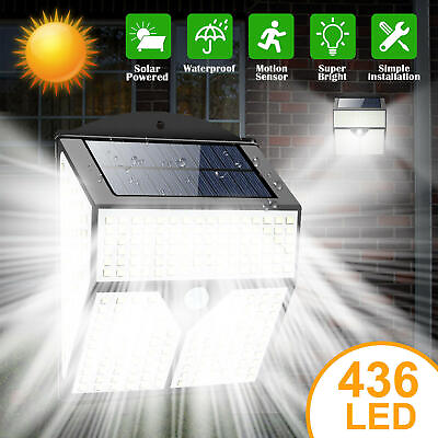#ad 436 LED Solar Power Light PIR Motion Sensor Outdoor Lamp Wall Waterproof Garden