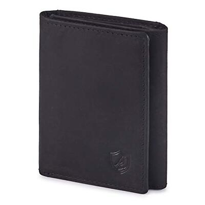 #ad Real Leather Trifold Wallet for Men RFID Blocking Front Pocket Minimalist Sli...