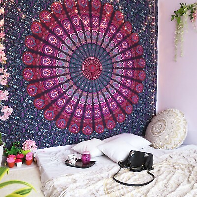 #ad Tapestry Hippie Mandala Wall Hanging Bohemian Bedspread Throw Indian Decor Dorm $16.99