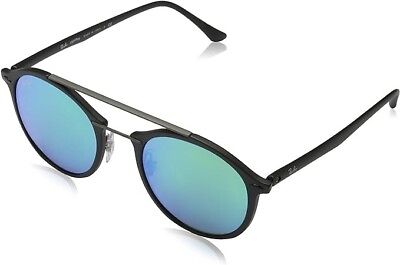 #ad Ray Ban Rb4266 Black Frame Blue Mirror Lens Sunglasses